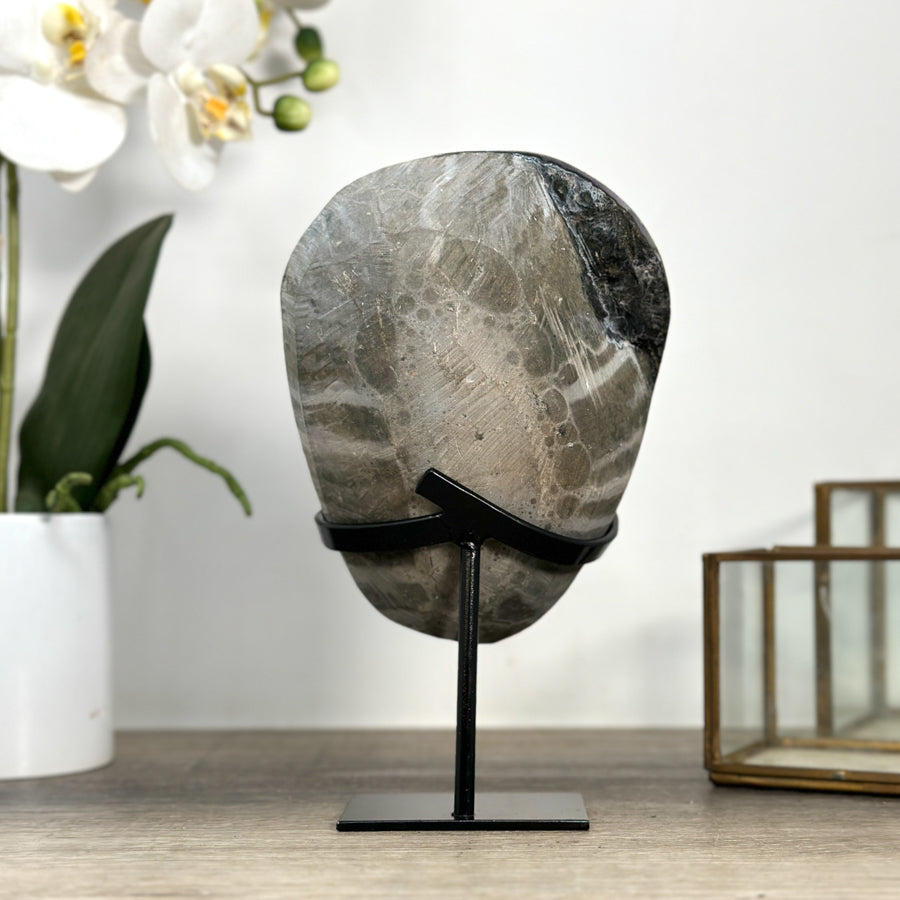 Top Grade Uruguayan Amethyst Crystal Geode - Metal Stand Included - MWS2256