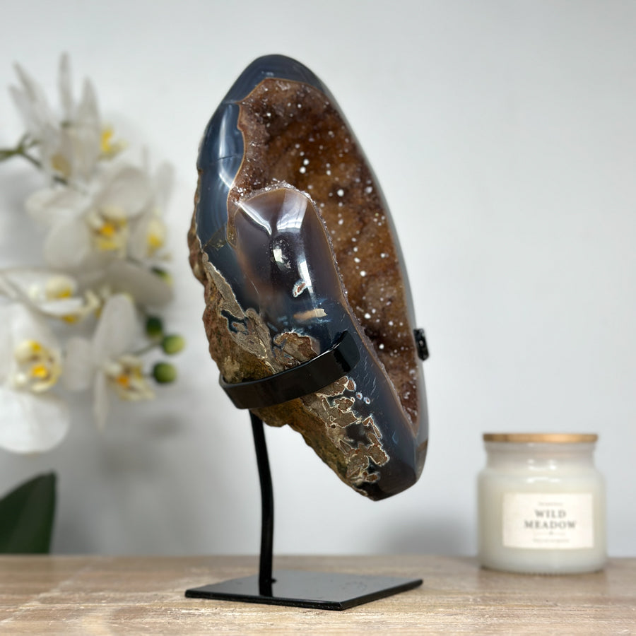 Unique Natural Caramel Tone Quartz Druzy Geode - MWS1522