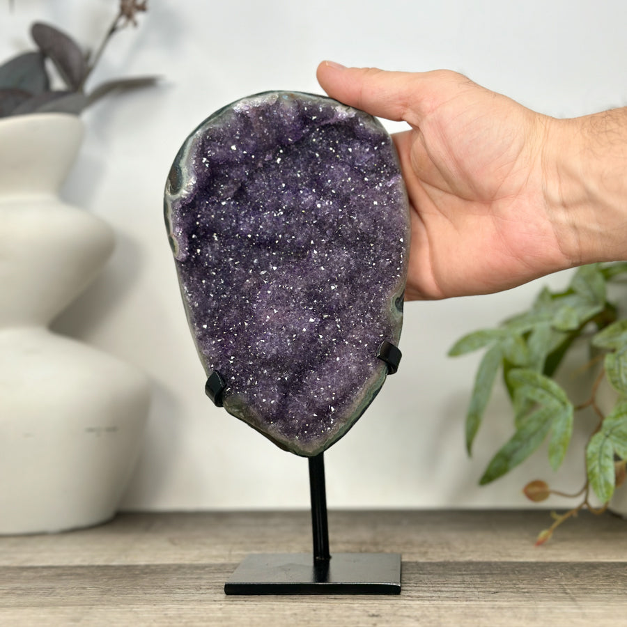 Natural Amethyst Specimen with Green Jasper Shell - MWS3231