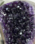 Amethyst Geode on Display Stand – Deep Purple Cluster with Natural Agate Edges - MWS2183