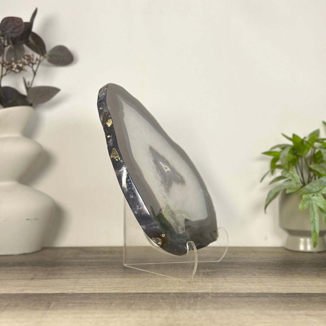 Polished Blue Banded Agate Slice - SLC0024