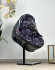 Natural Sparkling Amethyst Geode with Calcite & Hematite Inclusions - MWS2218