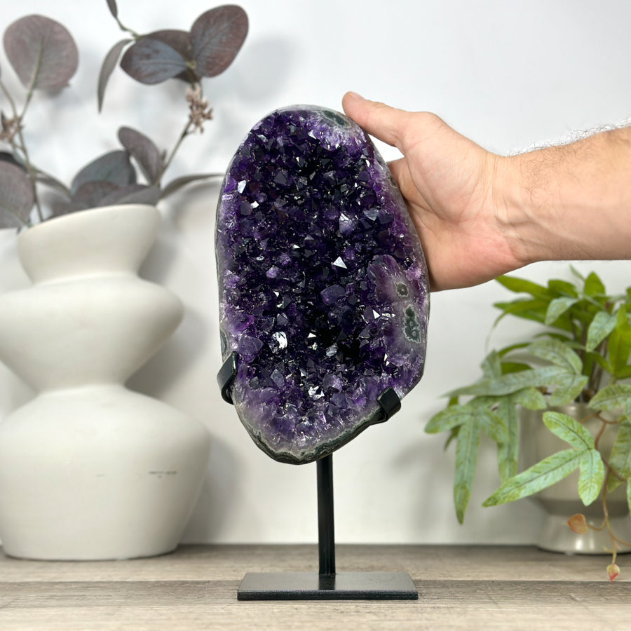 Natural Top Grade Amethyst Geode with Metal Stand - MWS3218