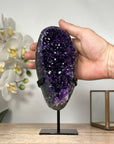 Deep Purple Amethyst Geode - Metallic Stand Included - MWS1814