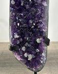 Deep Purple Amethyst Geode From Uruguay on Metal Stand – Premium Crystal Accent for Living Room Decor - MWS2496