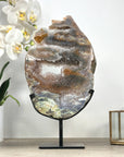 Stunning Natural Quartz Slice Portal, Metallic Stand included - MWS2326