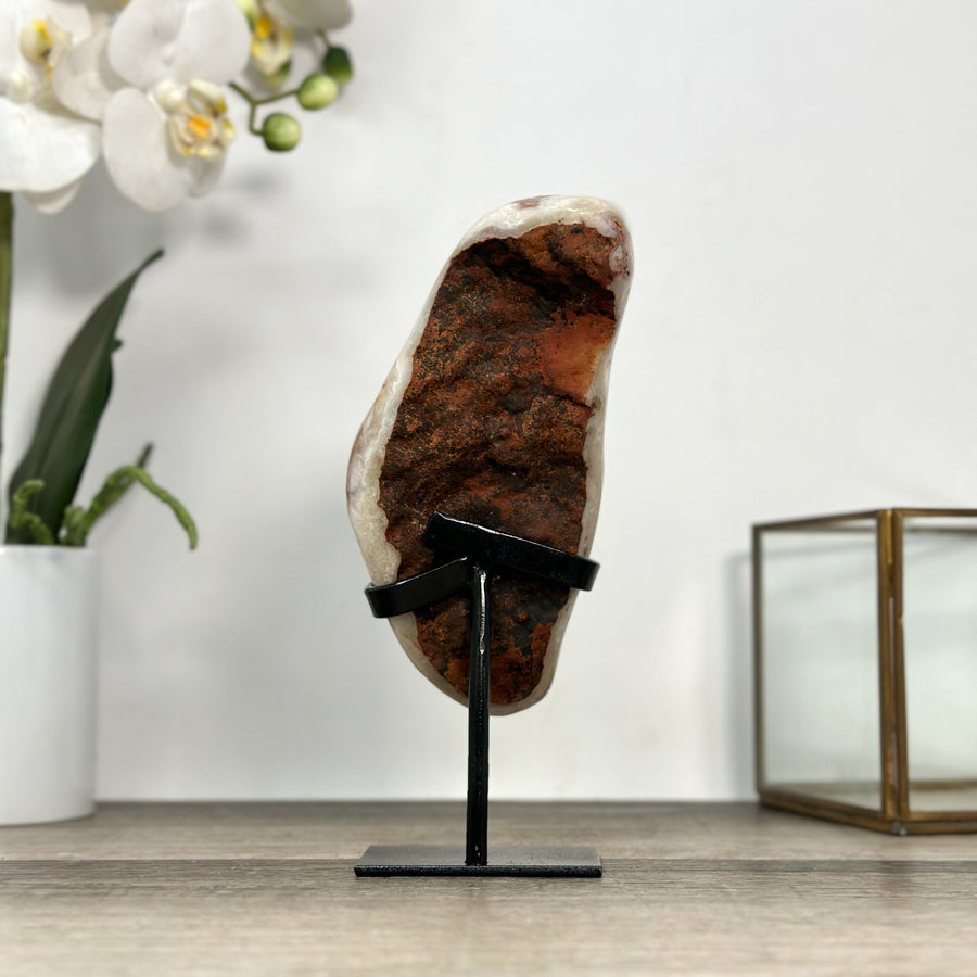 Natural Rainbow Quartz Cluster on Metal Stand - MWS2855