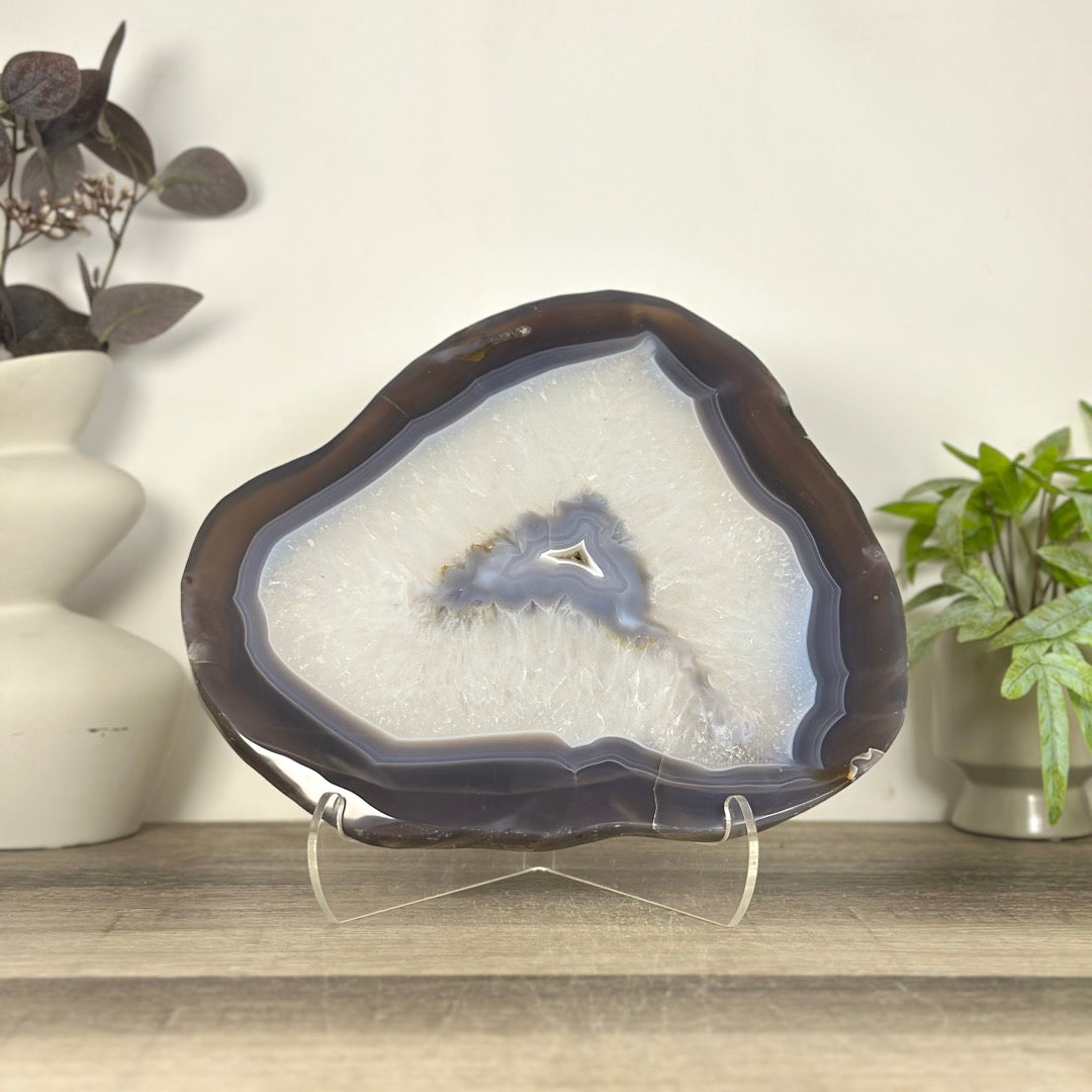 Polished Blue Banded Agate Slice - SLC0024