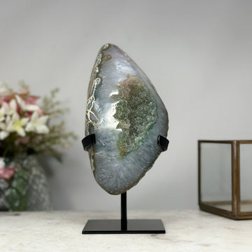Top Grade Natural Green Sugar Amethyst Geode: Ideal for Feng Shui or Healing Practices - MWS0850