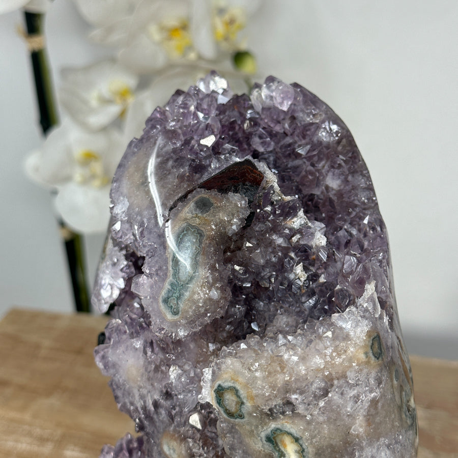 Natural Amethyst &amp; Jasper Crystal Cluster Full of Stalactite Eyes - MWS1387