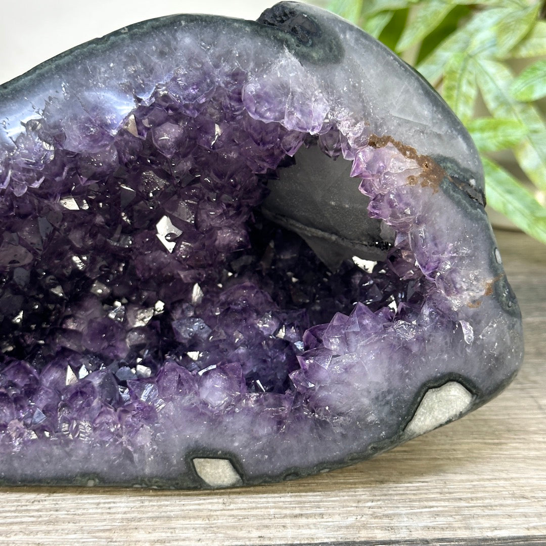 Natural Amethyst Geode with Calcite Inclusion from Uruguay - STGE0064