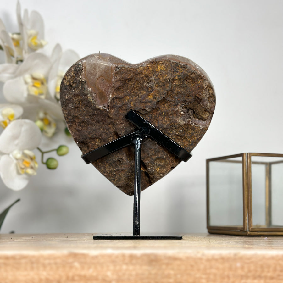 Natural Amethyst Stone Heart Carving - HST0274
