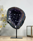 Natural Blue Agate & Amethyst Geode, Perfect for Office Decor - MWS1976