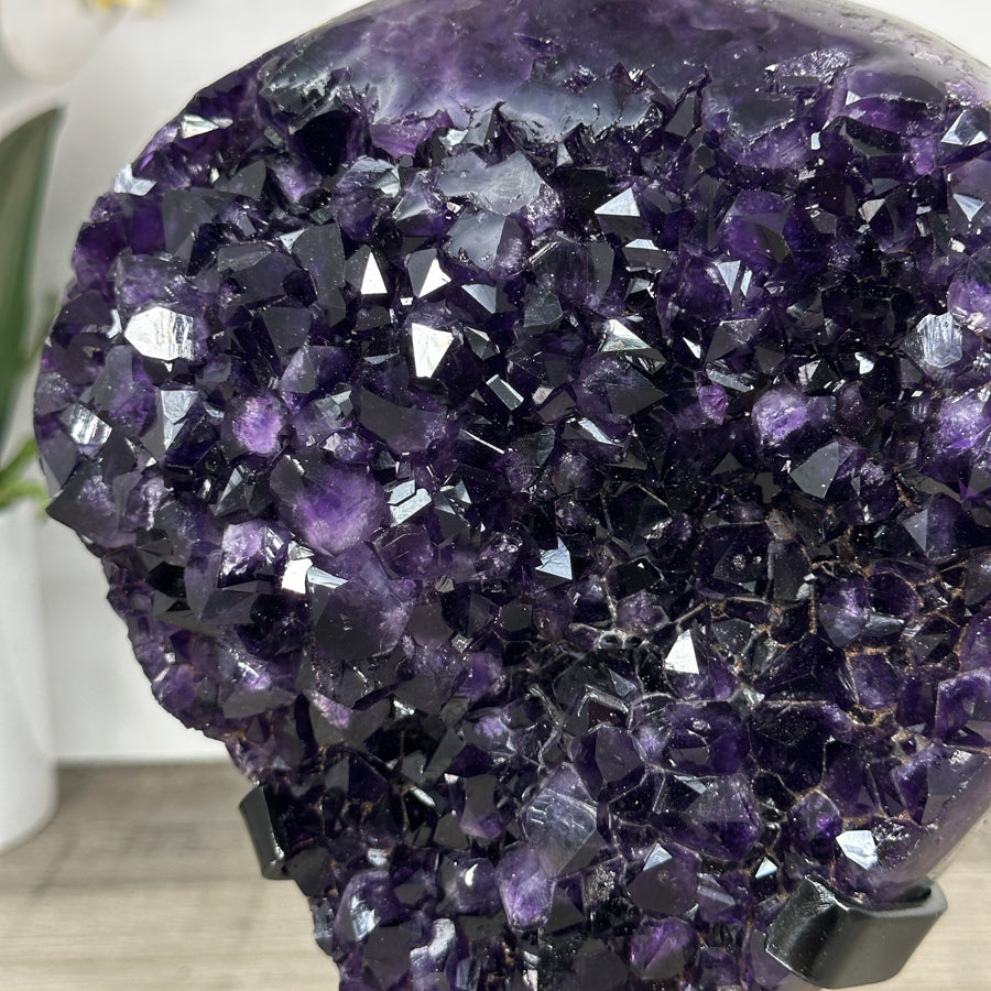 Deep Purple Amethyst Cluster on Metal Stand from Uruguay - MWS2779