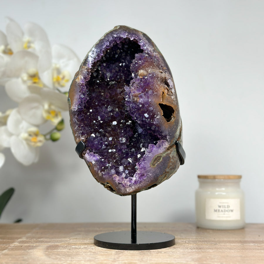 Stunning Natural Amethyst Geode with Pseudocalcite Formation - MWS1418