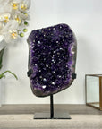 Top Grade Amethyst Cluster on Metal Stand – Stunning Crystal Piece for Office Decor - MWS2704