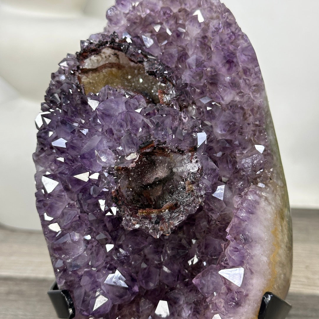 Uruguayan Amethyst Cluster with pseudocalcite Inclusion - MWS3353