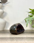 Uruguayan Amethyst Geode with Polished Agate Shell - STGE0118