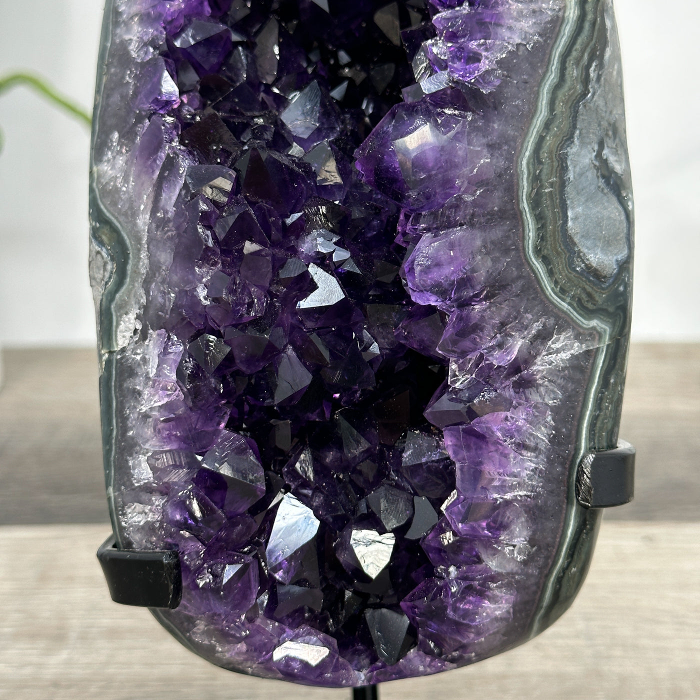Uruguayan Amethyst Geode on Stand – Natural Crystal Cluster for Home Decor Display - MWS2680