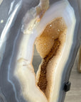 Natural Blue Banded Agate Portal with Metal Stand - MWS2321