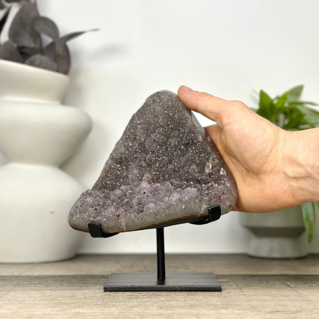 Natural Sugar Quartz Specimen on Metal Stand - MWS3371