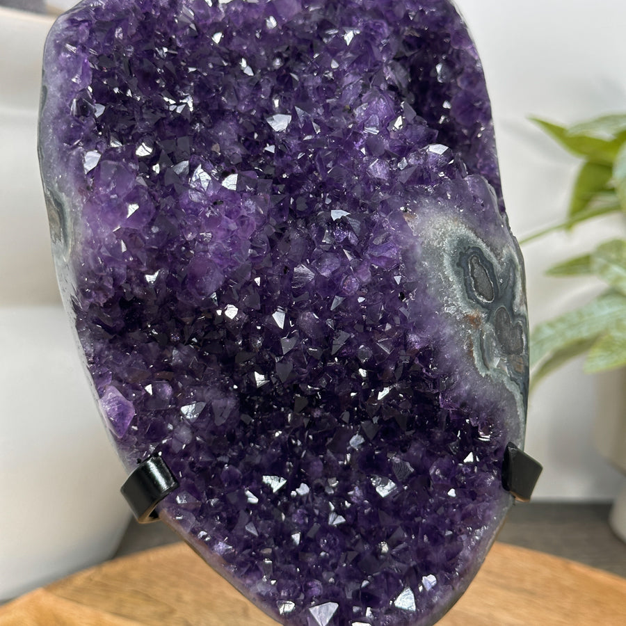 Premium Quality Amethyst Crystal Cluster – Natural Specimen on Stand - MWS3057