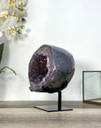 Amethyst Geode on Stand with Agate Shell - MWS2733