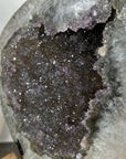 Natural Sugar Quartz Geode Mineral Specimen on Metal Stand - MWS3110
