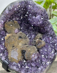 Natural Deep Purple Amethyst Geode with Calcite Inclusion - MWS3354