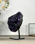 Deep Purple Amethyst Cluster on Metal Stand from Uruguay - MWS2770