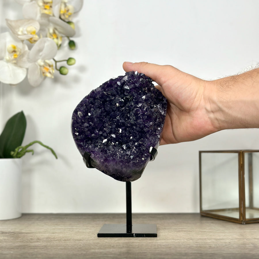 Premium Uruguayan Amethyst Stone on Stand - MWS3026