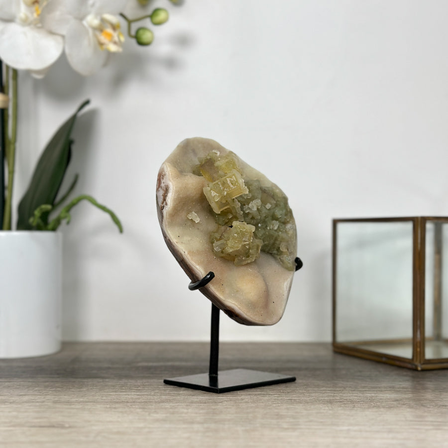 Natural Quartz Druzy With Calcite Specimen - MWS2519