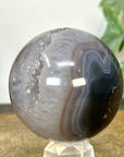 Banded Agate & Quartz Druzy Sphere Geode - SPH0218