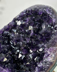 Deep Purple Amethyst Geode with Green Jasper Shell on Metal Stand - MWS2711