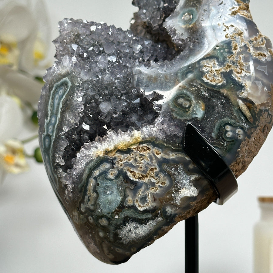 Beautiful Quartz &amp; Green Jasper Crystal Specimen, Perfect for Home Decor - MWS1614