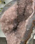 Quartz Geode with Pink Druzy Crystals – Natural Stone Display Specimen - MWS2803