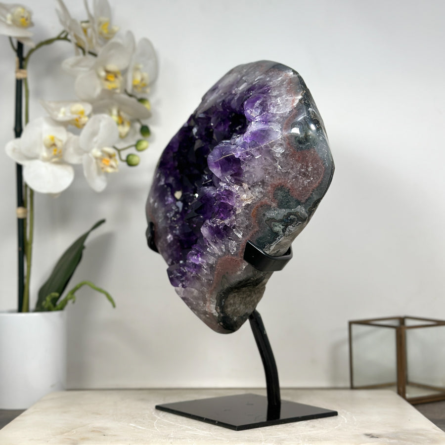 Impresive Large Amethyst Geode with Unique huge Shinny Crystals - MWS1804