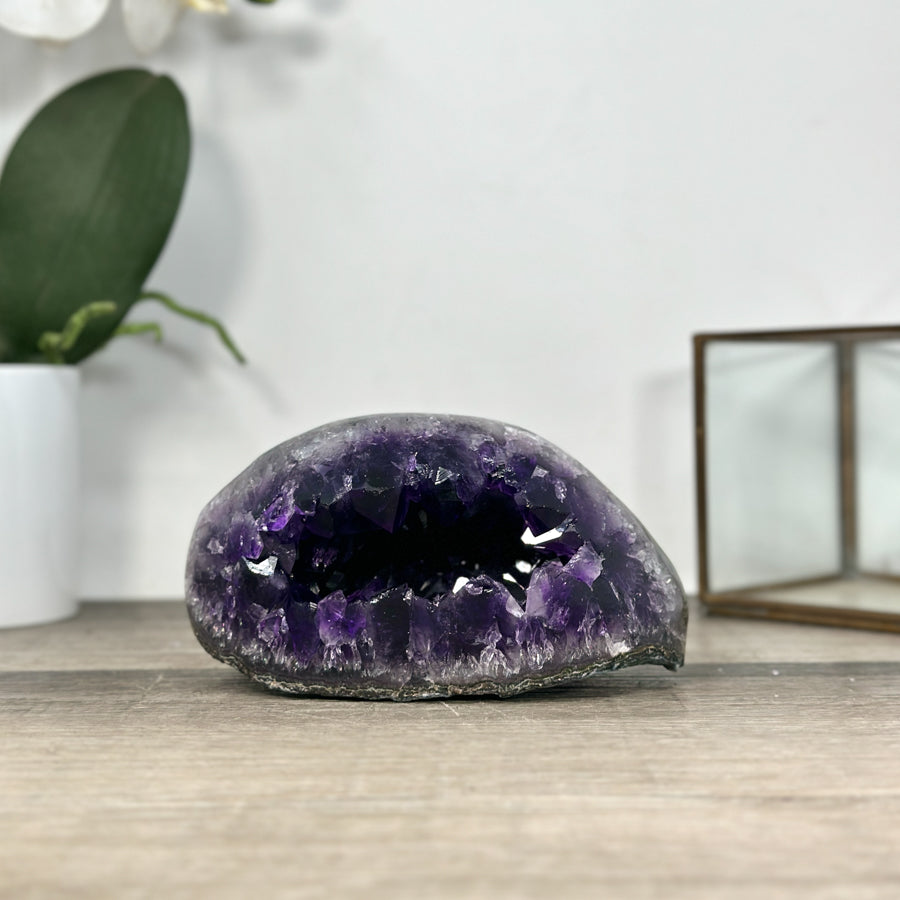 Amethyst Stone Geode with Large Deep Purple Crystal Formation - STGE0015