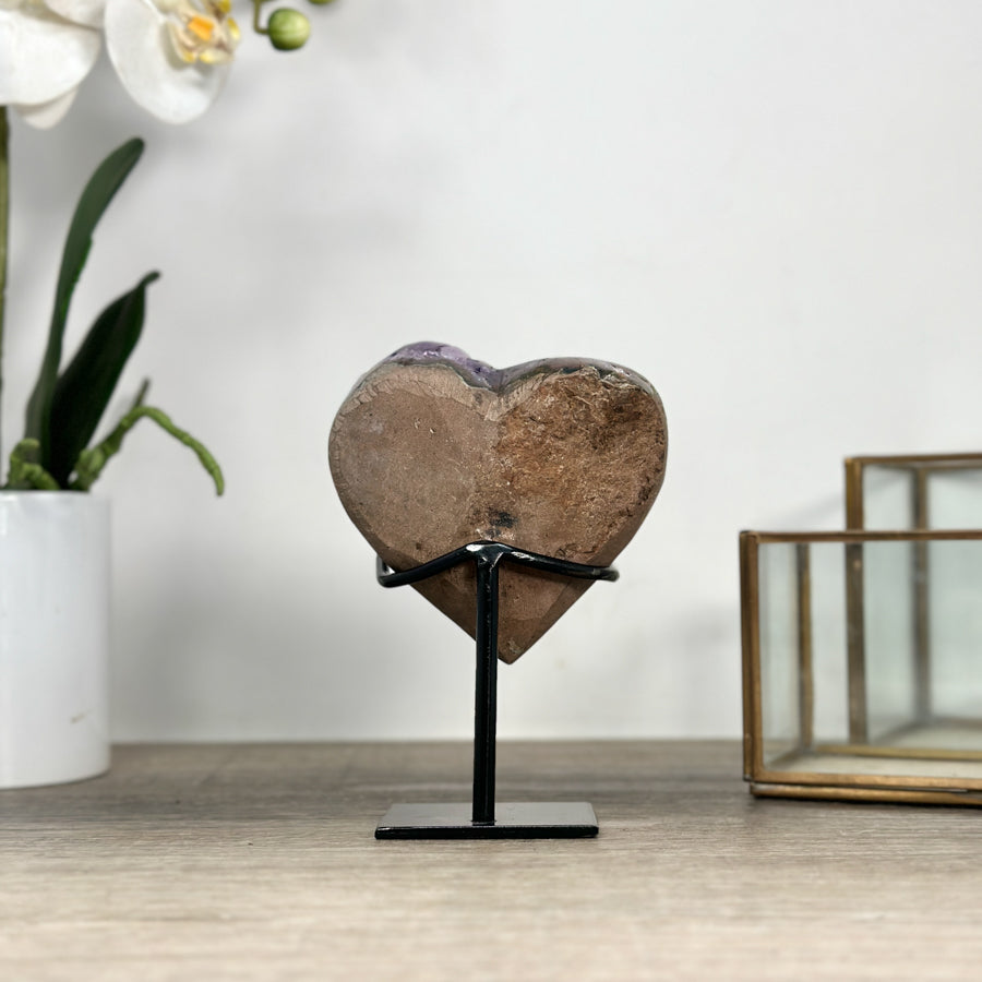 Uruguayan Amethyst Stone Heart Carving - HST0297