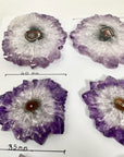 Wholesale Natural Amethyst Stalactite Slices for Jewelry Making - Bulk Flat Set - STS0066