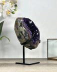 Deep Purple Amethyst Geode With Metal Stand - MWS2768