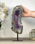 Large Amethyst, Quartz & Green Jasper Stone Slice Portal - MWS2249