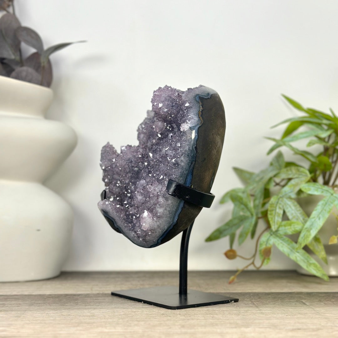Natural Sirit Amethyst Crystal Formation on stand - MWS3297