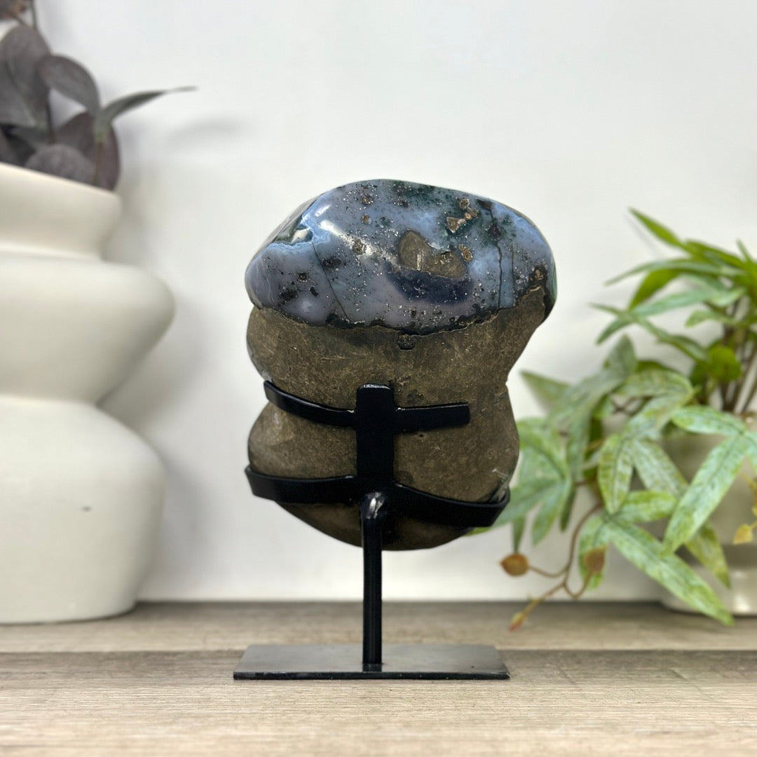 Natural Quartz Geode Statement piece on Stand - MWS3296