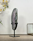 Natural Quartz Stone Slice on Metal Stand - MWS3014