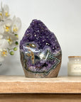 Natural Amethyst Cut BAse Cathedral with Stalactite Eye Formation - CBP1126
