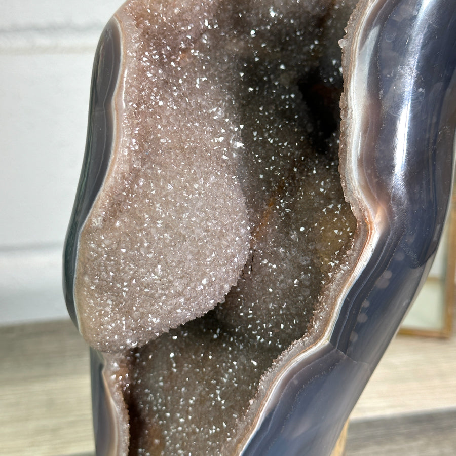 Large Natural Uruguayan Agate Geode Statement Piece - CBP1254