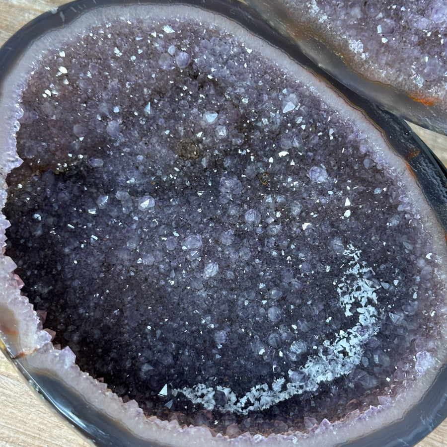 Stunning Polished Agate Geode with Amethyst Interior - MWS1986