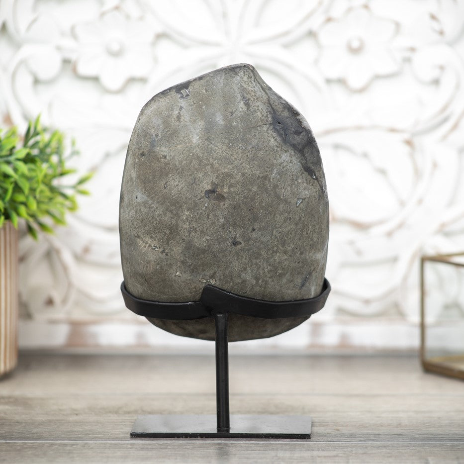 Stunning Grey Tone Quartz Geode Full of Stalactite Formations - MWS0406