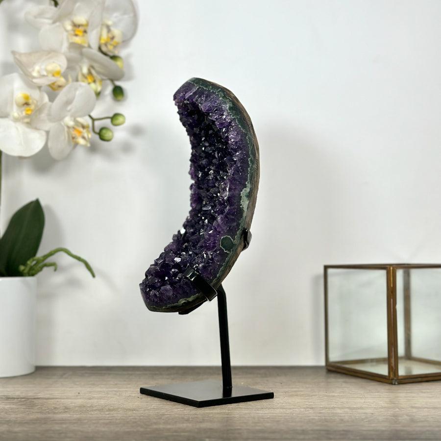 Deep Purple Amethyst Stone Cluster on Stand - MWS3028